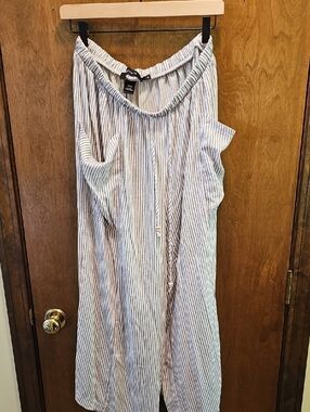 torrid Blue and White Striped Wide-Leg Pants